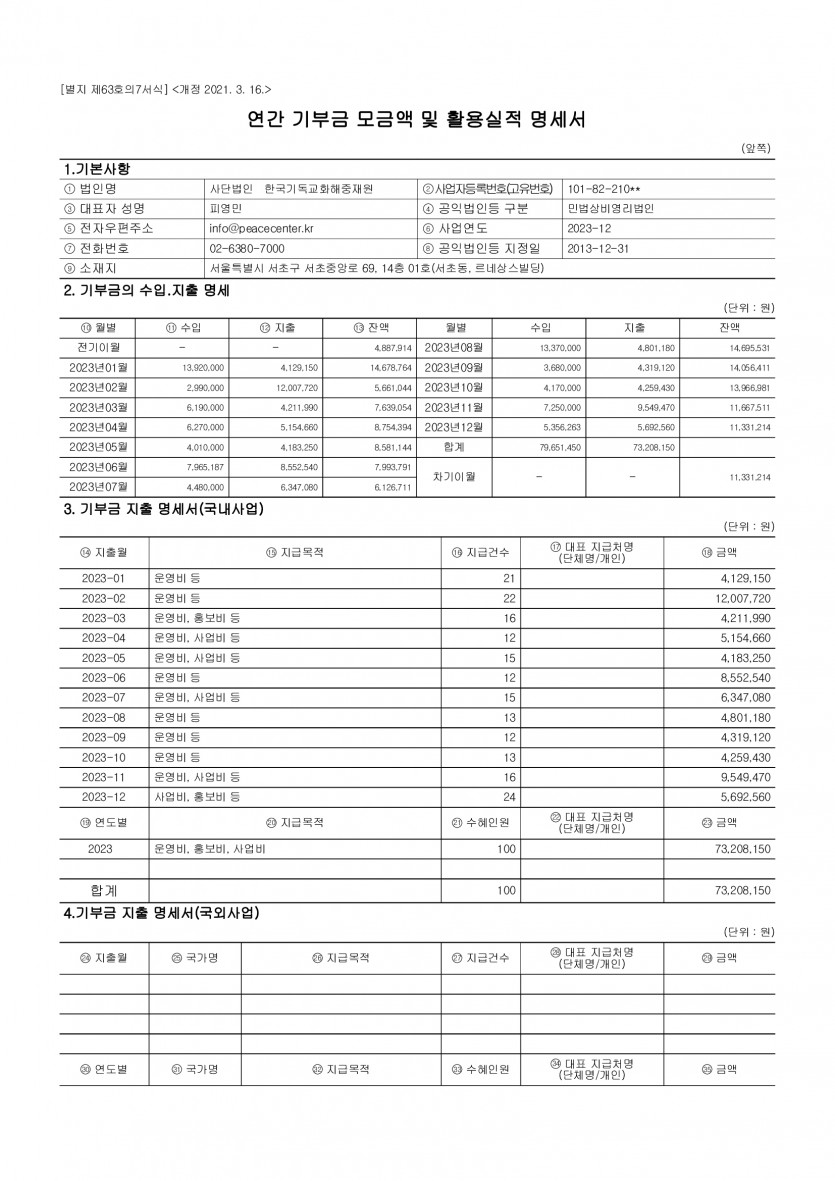 사)한국기독교화해중재원 / 자료실