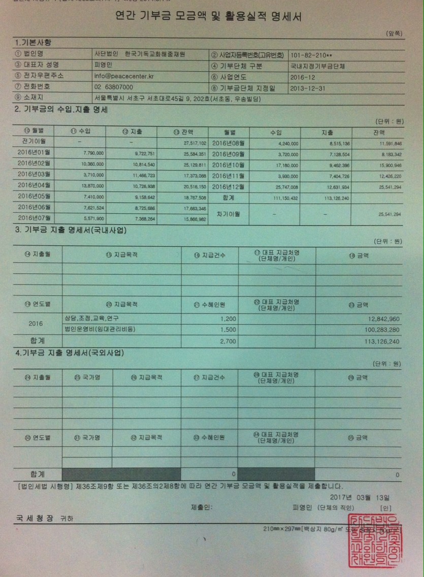 사)한국기독교화해중재원 / 자료실