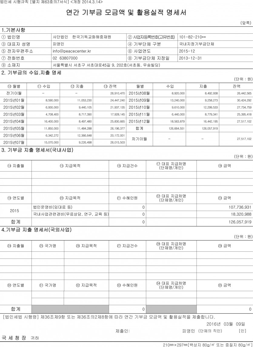 사)한국기독교화해중재원 / 자료실